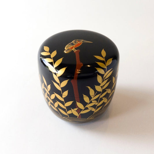 Tea Powder Container: Natsume, Kiri-awase (Kingfisher)