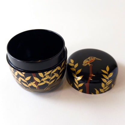 Tea Powder Container: Natsume, Kiri-awase (Kingfisher)