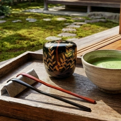 Tea Powder Container: Natsume, Kiri-awase (Kingfisher)