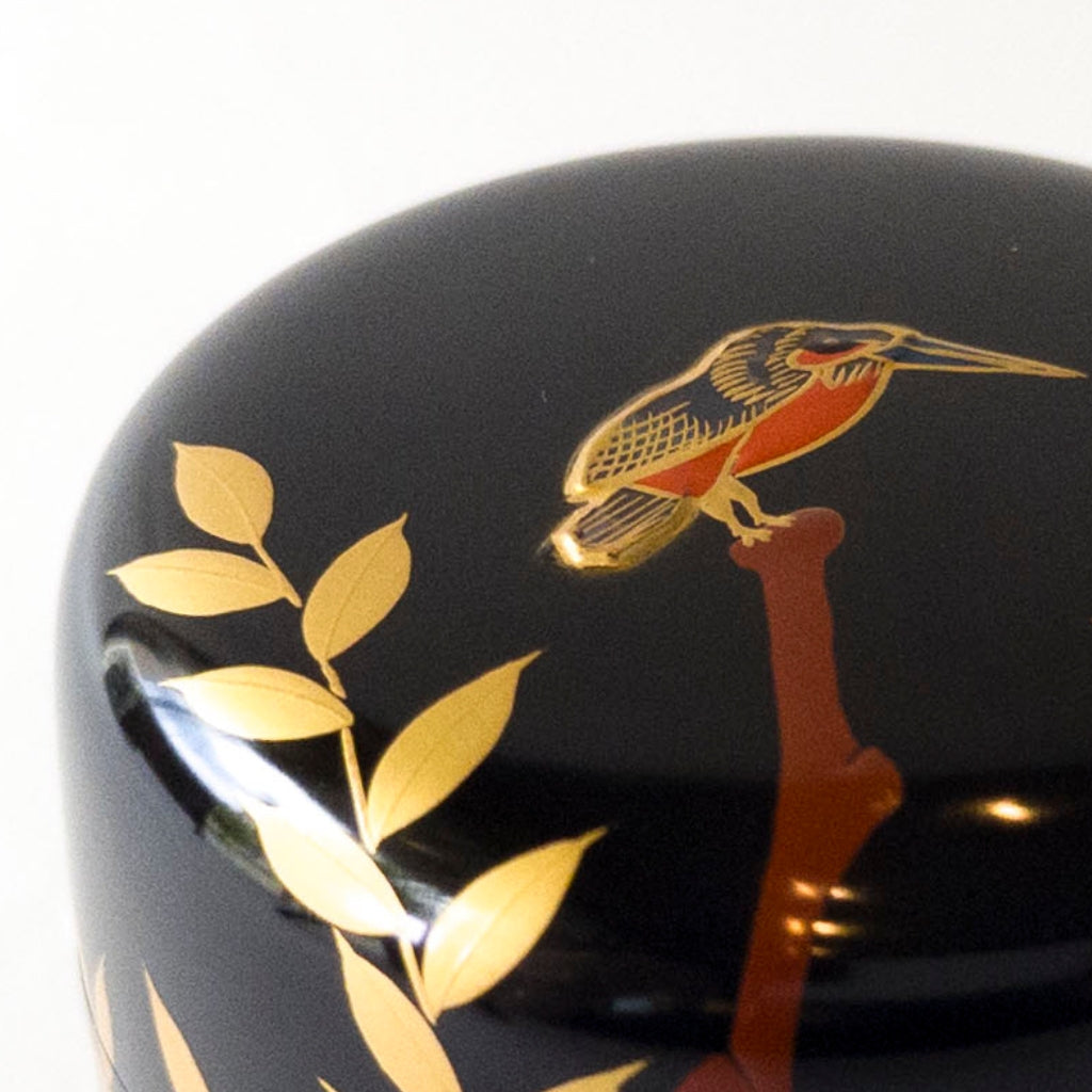 Tea Powder Container: Natsume, Kiri-awase (Kingfisher)